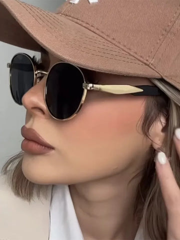 Vintage Round Metal UV400 Sunglasses for Women