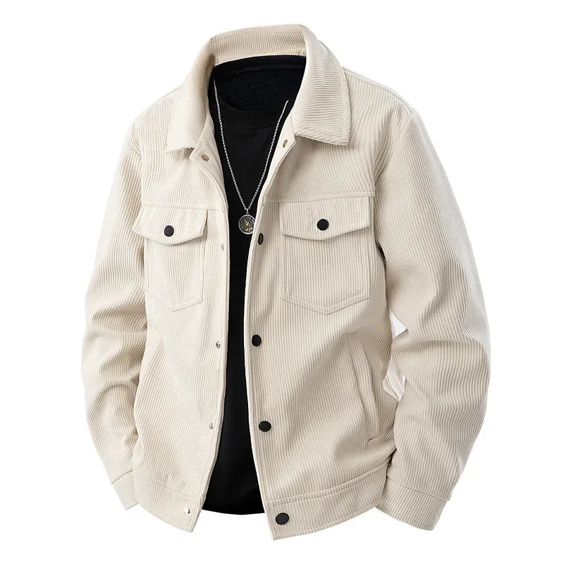 Men's Button-Front Jacket - Shirt Collar and Chest Pockets