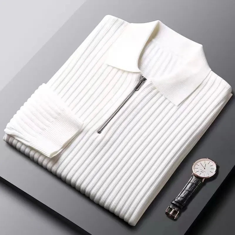 Men's Jumper - Quarter-Zip with Ribbed Design
