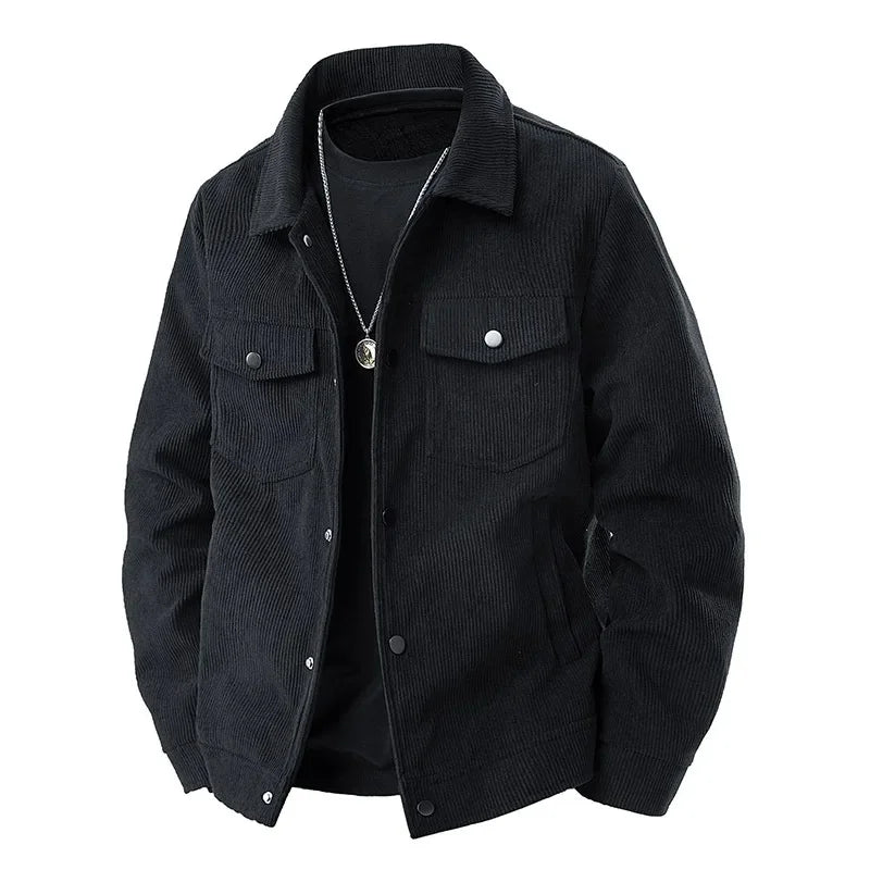 Men's Button-Front Jacket - Shirt Collar and Chest Pockets