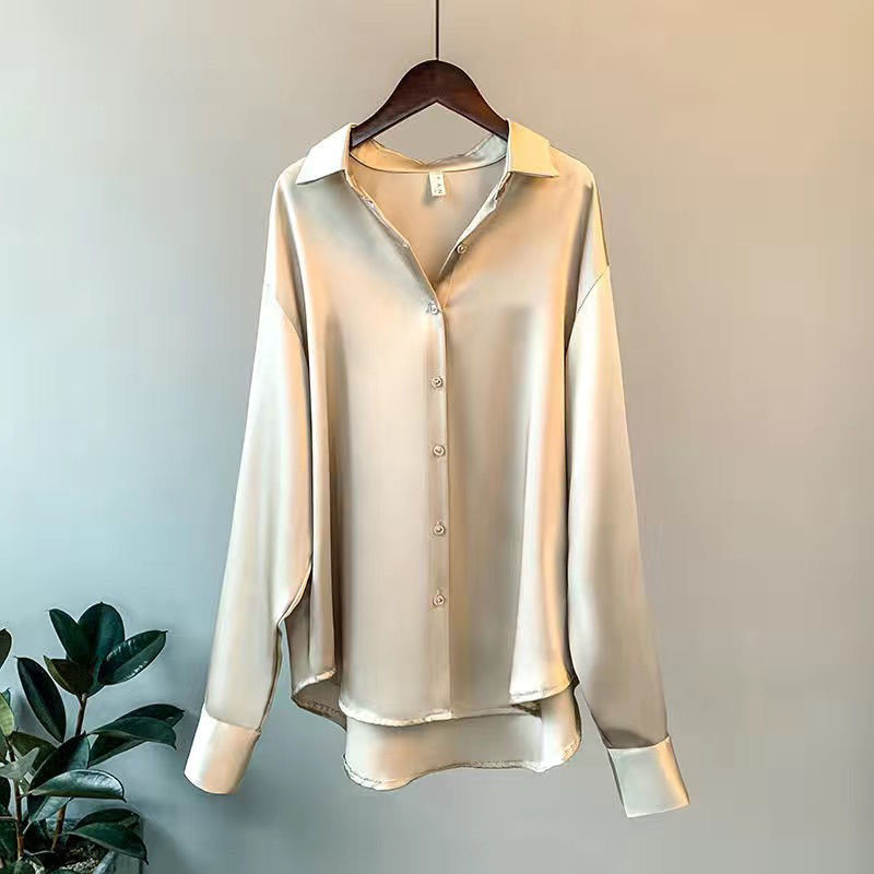 Women's Elegant Long-Sleeved Blouse - Luxurious and Comfortable