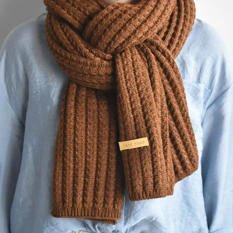 Women's Scarf - Long Ribbed Knit
