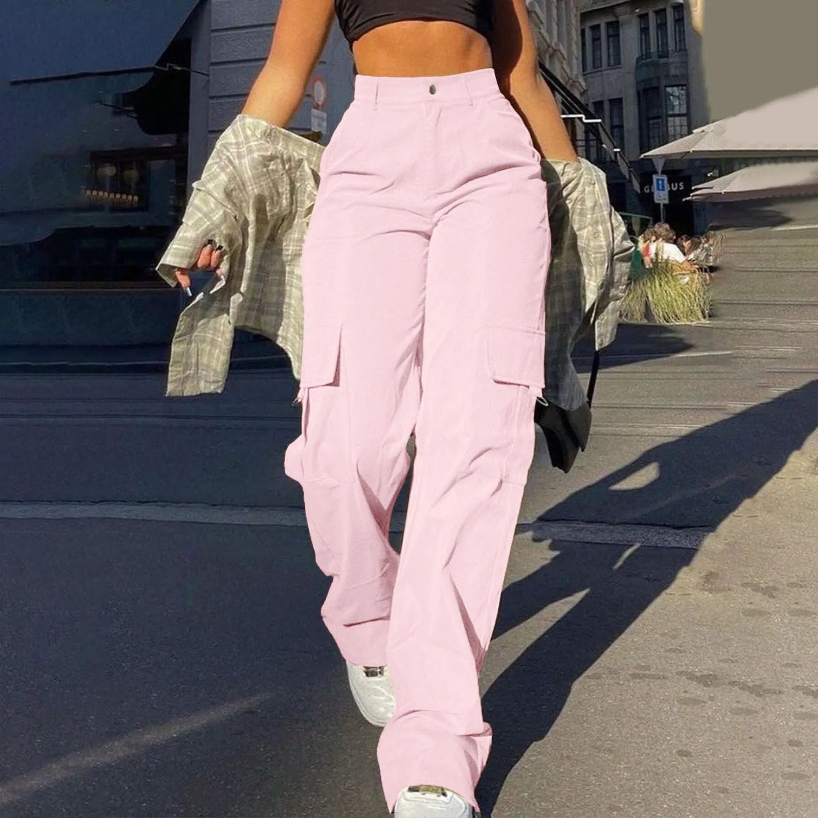 High-Waist Cargo Trousers for Women