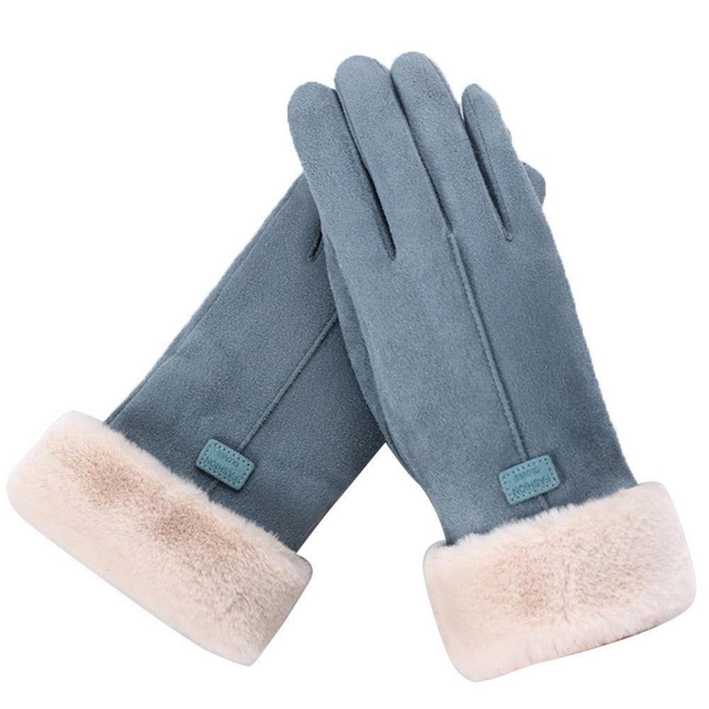 Women's Gloves - Contrast Lined with Velvety Finish