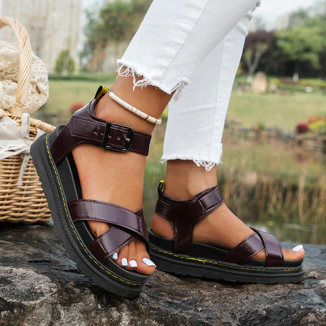 Trendy Criss-Cross Strap Platform Sandals for Women