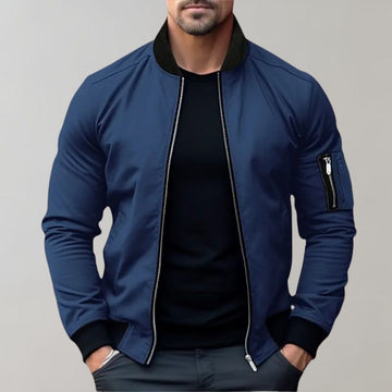 Men's Bomber Jacket - Full Zip with Ribbed Trim