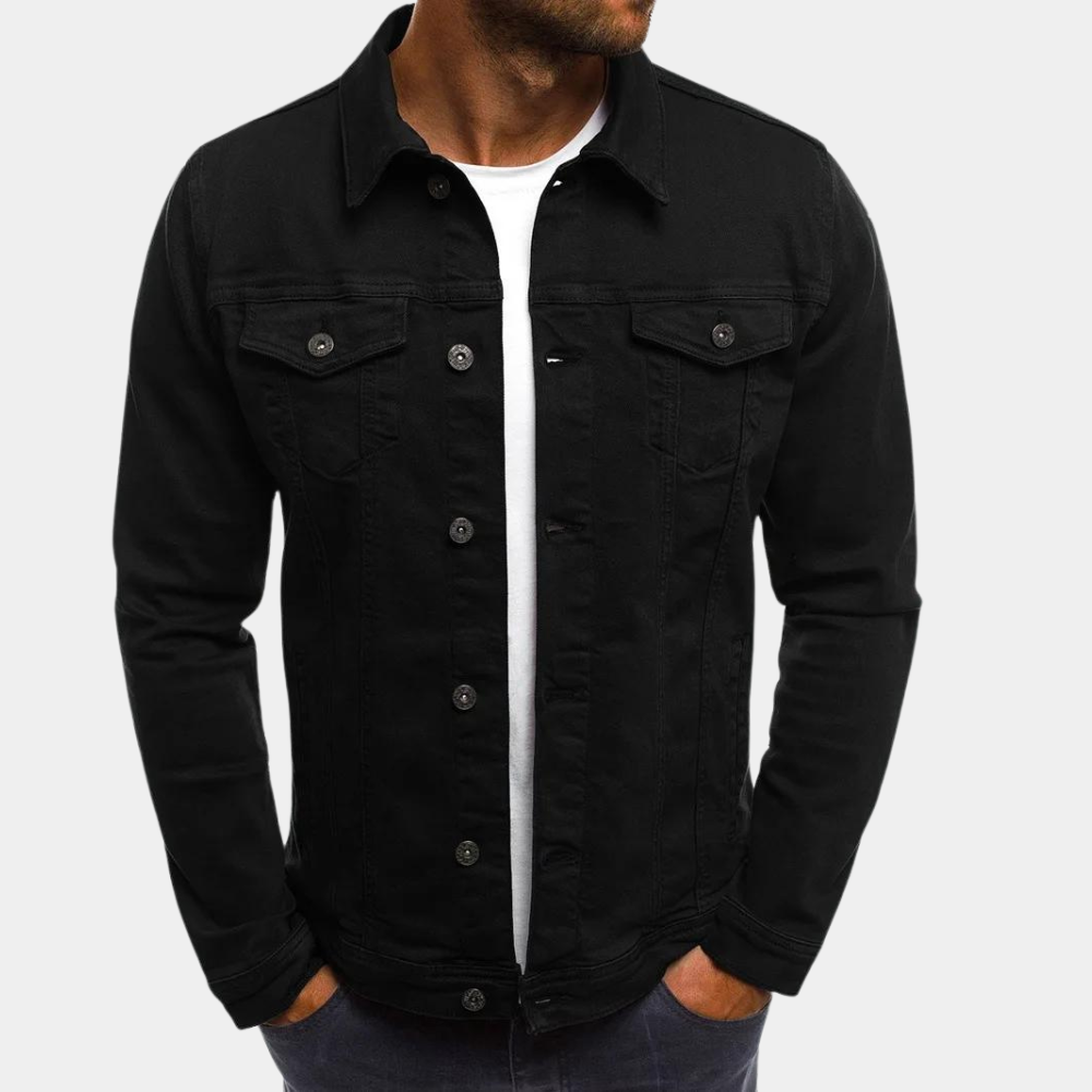 Men's Trucker Jacket - Button Front with Buttoned Pockets