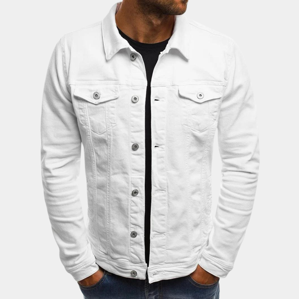 Men's Trucker Jacket - Button Front with Buttoned Pockets