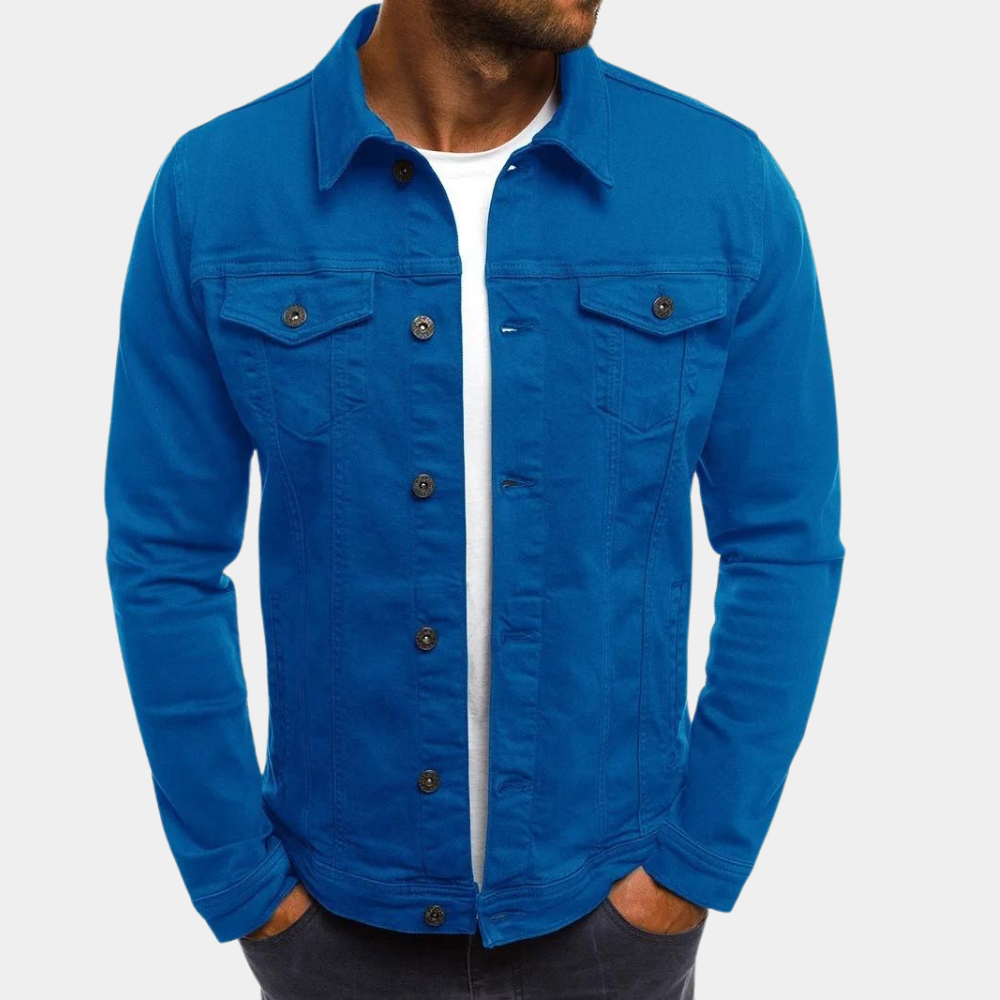 Men's Trucker Jacket - Button Front with Buttoned Pockets