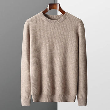 Men's Ribbed Jumper - Classic Crew Neck