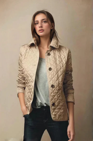 Women's Quilted Jacket - Barn Style with Button Front