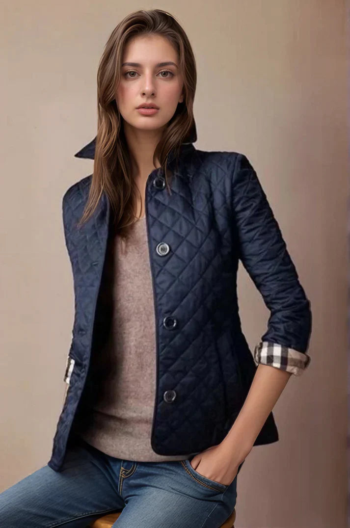 Women's Quilted Jacket - Barn Style with Button Front