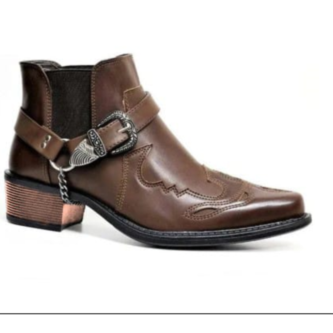 Men's Ankle-High Cowboy Slip-On Boots - Comfortable & Versatile