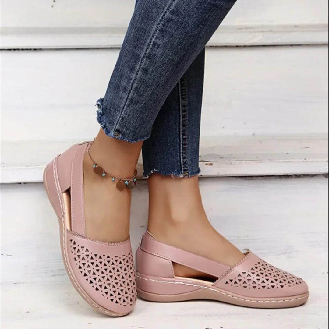 Breathable Slip-On Comfort Shoes with Cut-Out Design for Women