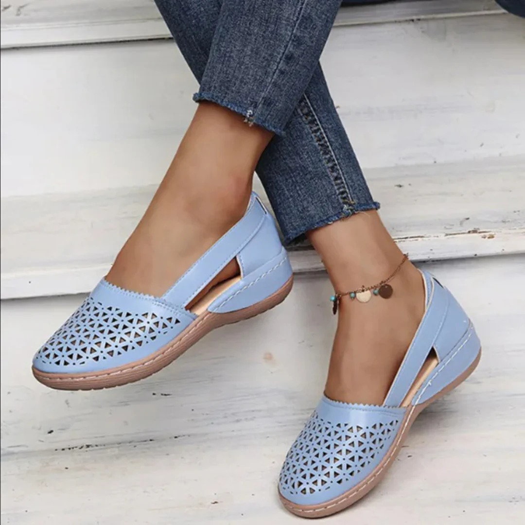 Breathable Slip-On Comfort Shoes with Cut-Out Design for Women