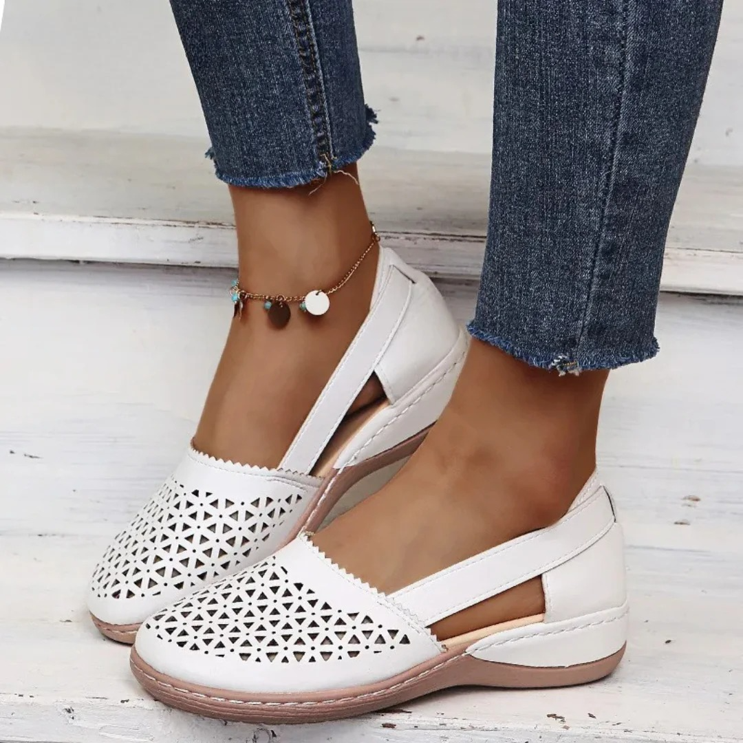 Breathable Slip-On Comfort Shoes with Cut-Out Design for Women