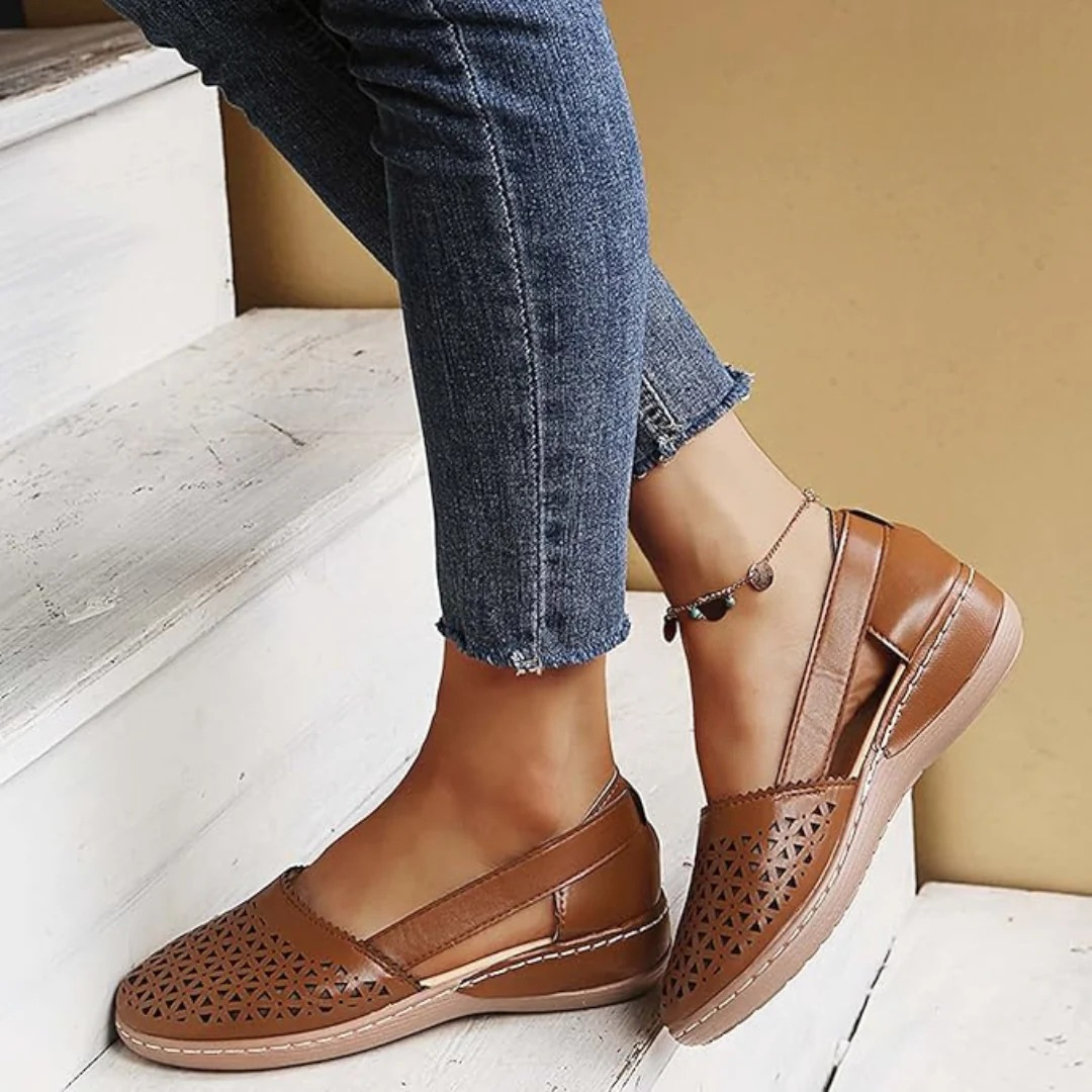 Breathable Slip-On Comfort Shoes with Cut-Out Design for Women