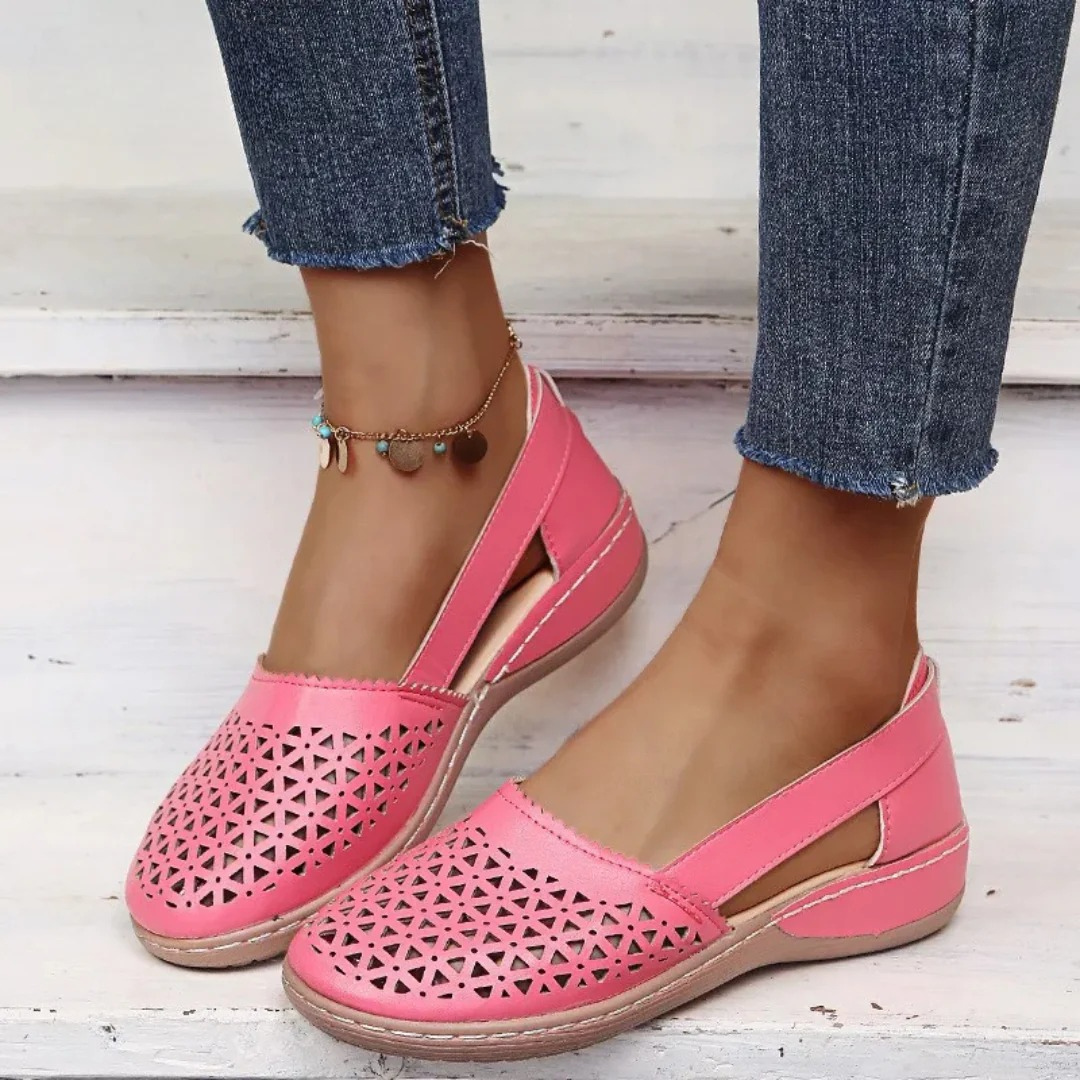 Breathable Slip-On Comfort Shoes with Cut-Out Design for Women