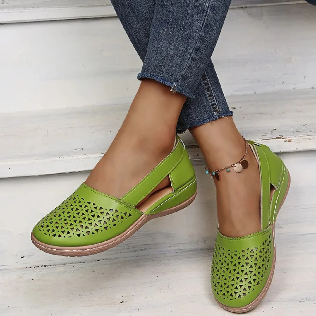 Breathable Slip-On Comfort Shoes with Cut-Out Design for Women