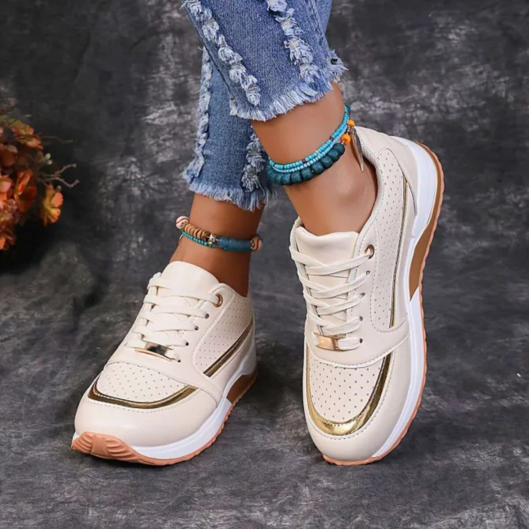 Women's Lightweight Platform Trainers - Comfy Lace-Up