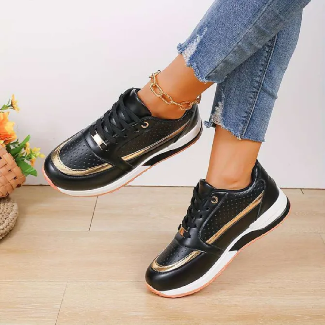 Women's Lightweight Platform Trainers - Comfy Lace-Up