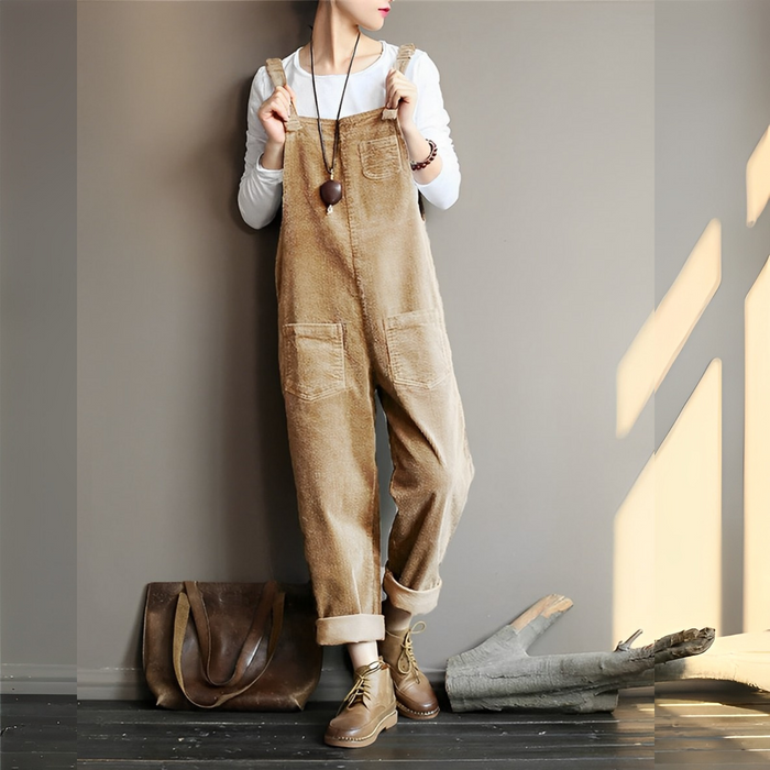 Amelia - Retro Casual Corduroy Overall for Women