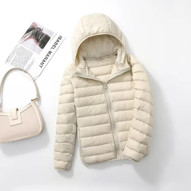 Women's Waterproof Hooded Puffer Jacket - Warm & Comfortable