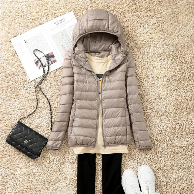 Women's Waterproof Hooded Puffer Jacket - Warm & Comfortable