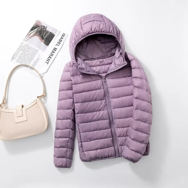 Women's Waterproof Hooded Puffer Jacket - Warm & Comfortable