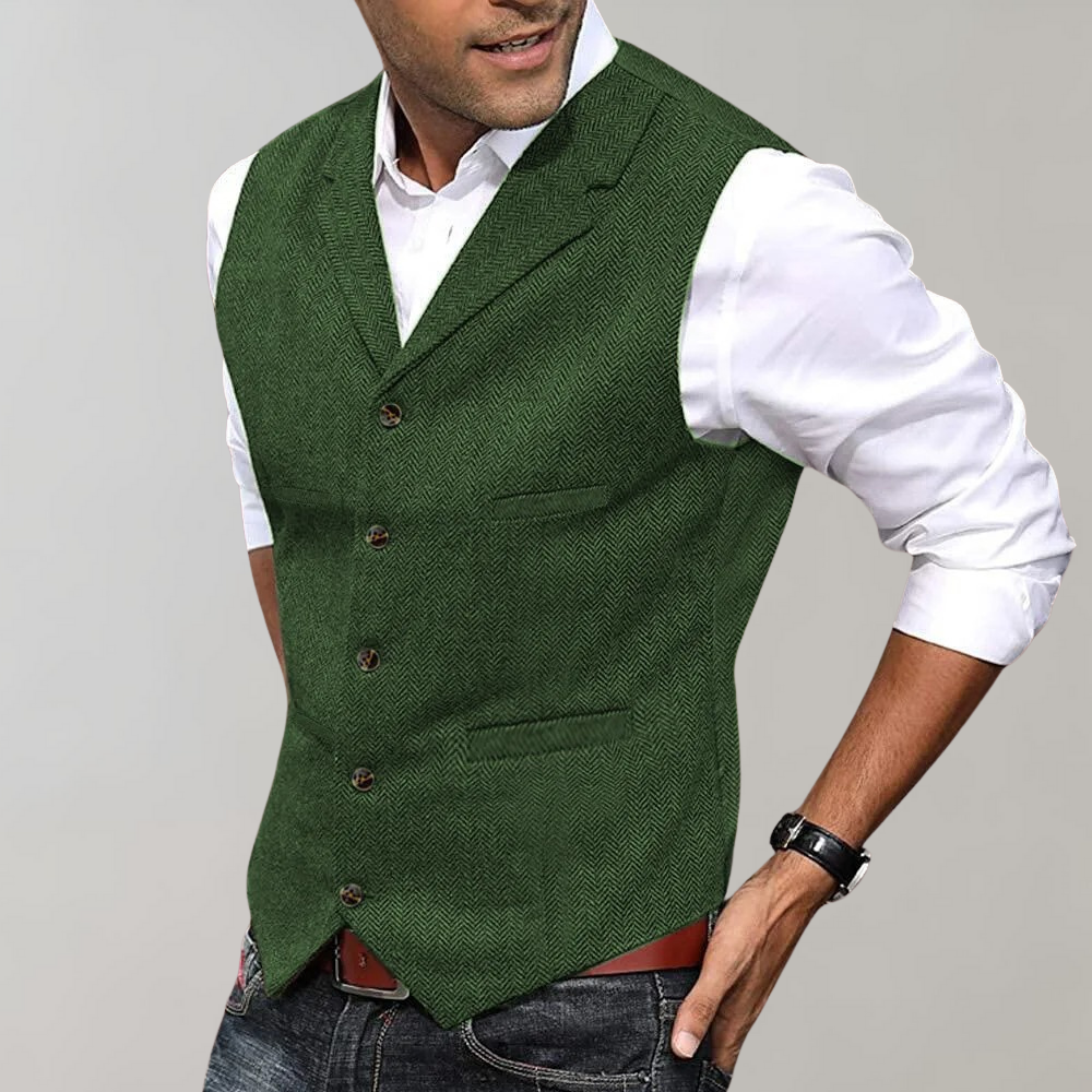 Men's Waistcoat - Tailored Fit with Lapel Collar