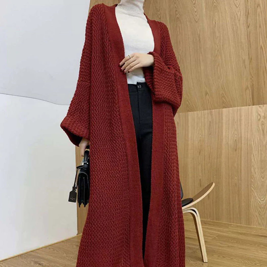 Women's Stylish Oversized Knit Cardigan - Long Layer