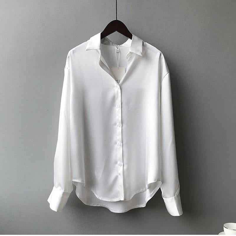 Women's Elegant Long-Sleeved Blouse - Luxurious and Comfortable