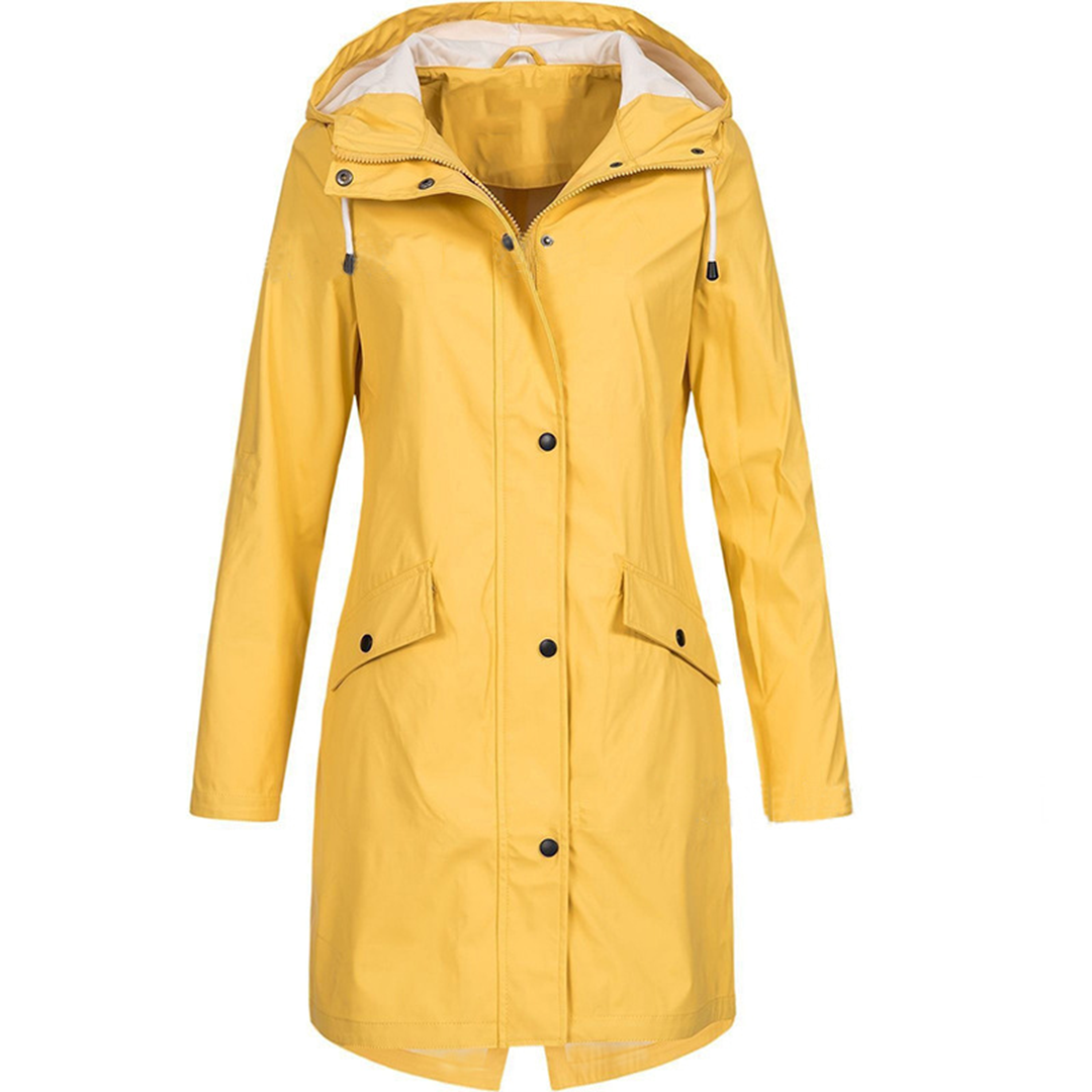 Women's Waterproof Long Jacket - Windproof & Comfortable