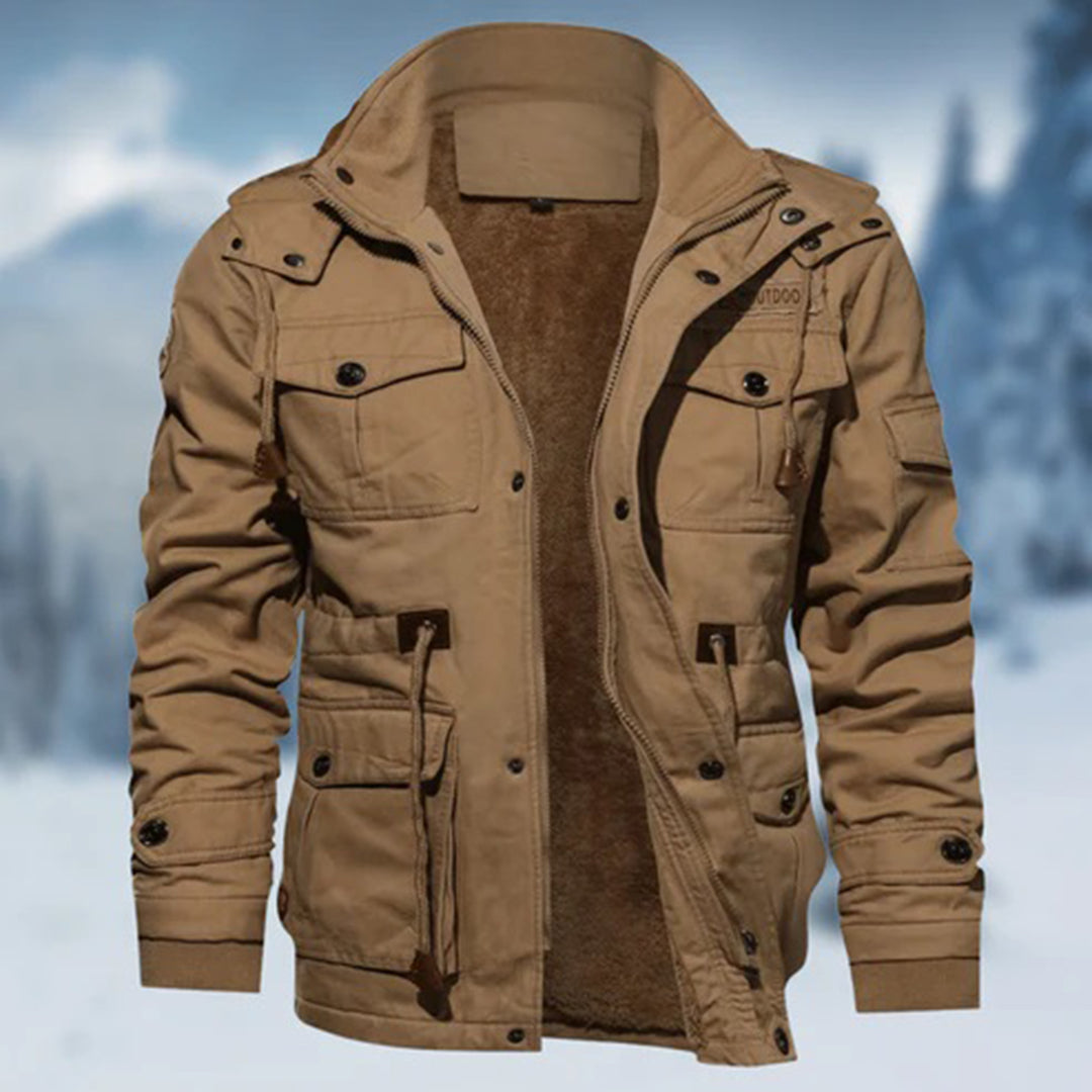 Men's Bomber Jacket - Lined Interior with Stand-Up Collar
