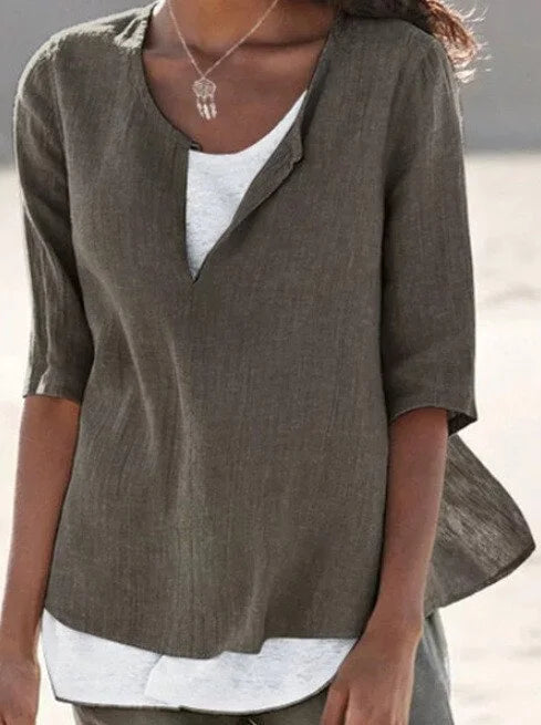 Women's Casual Layered Summer Blouse - Lightweight & Flowing
