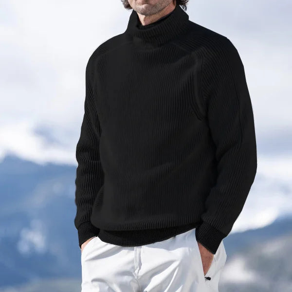 Men's Roll Neck Knit Jumper - Smart Casual & Winter Wear