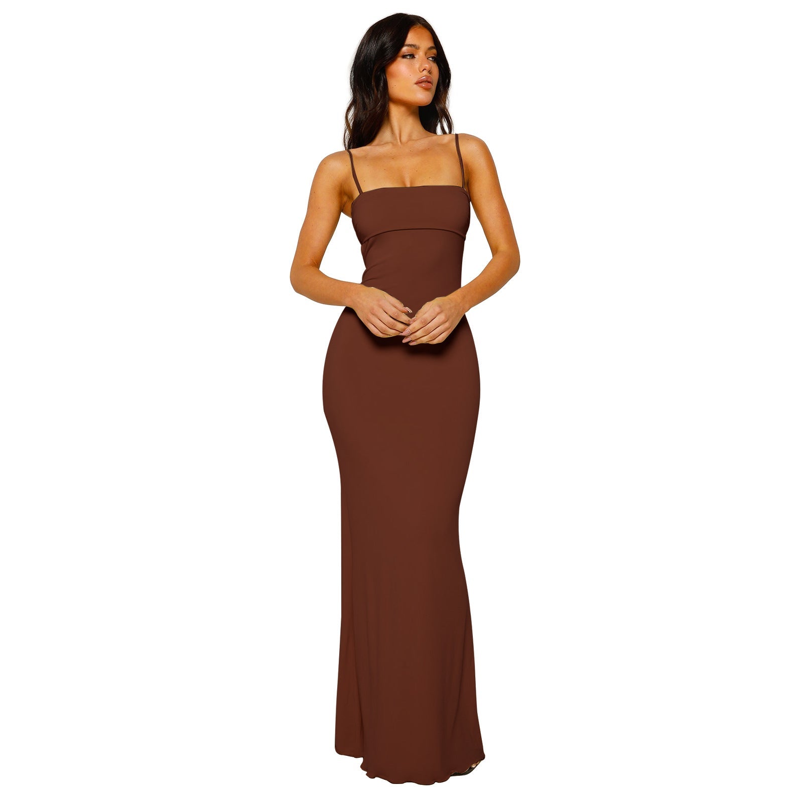 Elegant Backless Maxi Dress with Spaghetti Straps for Women
