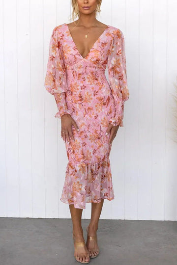 Chic Floral Bodycon Midi Dress for Women