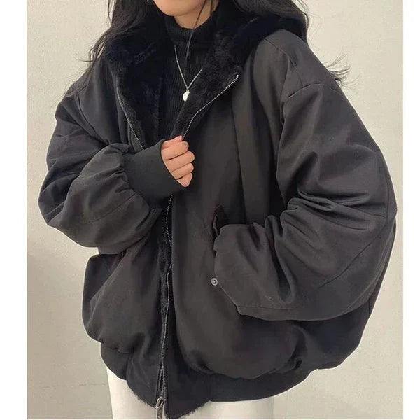 Women's Reversible Winter Jacket - Oversized Fit