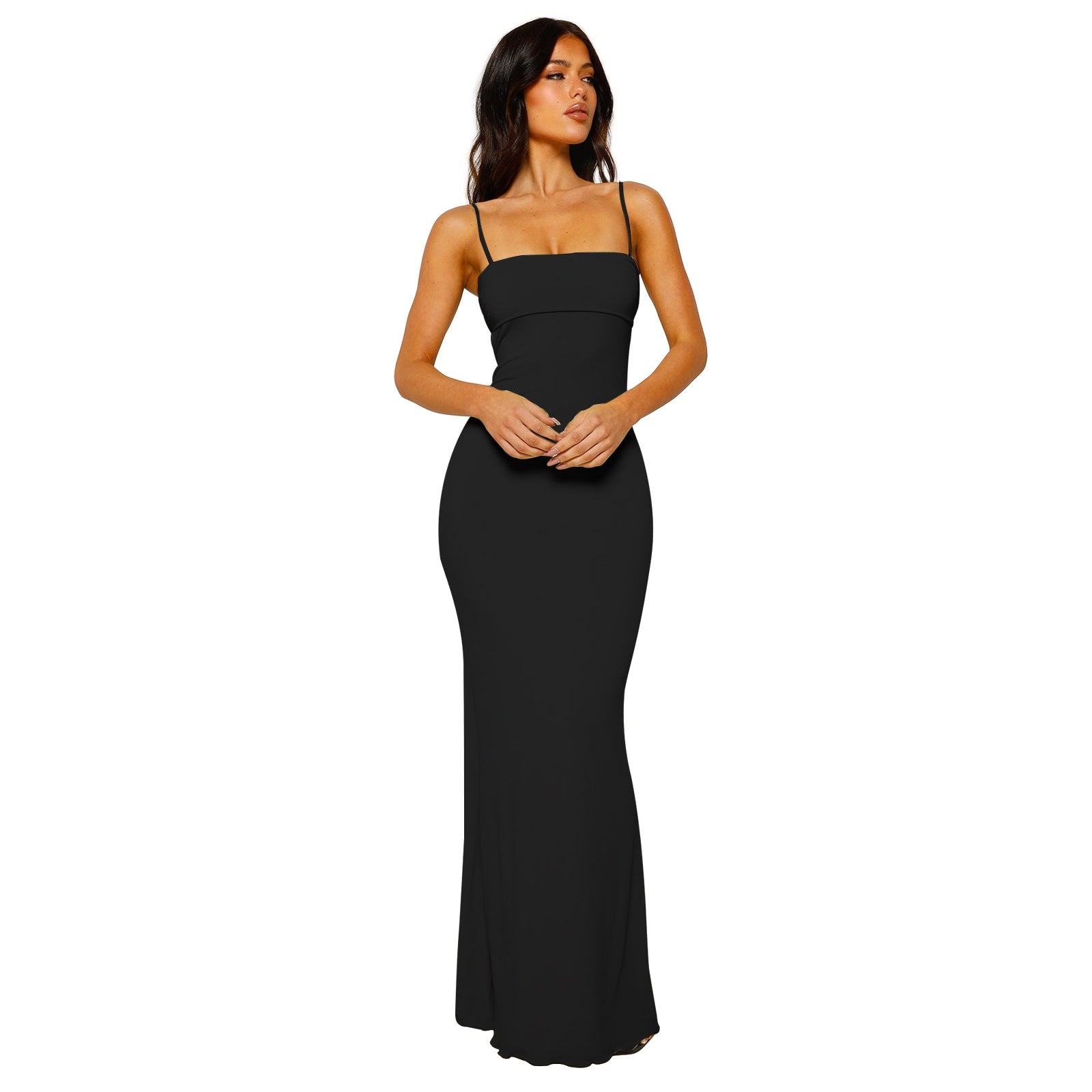 Elegant Backless Maxi Dress with Spaghetti Straps for Women