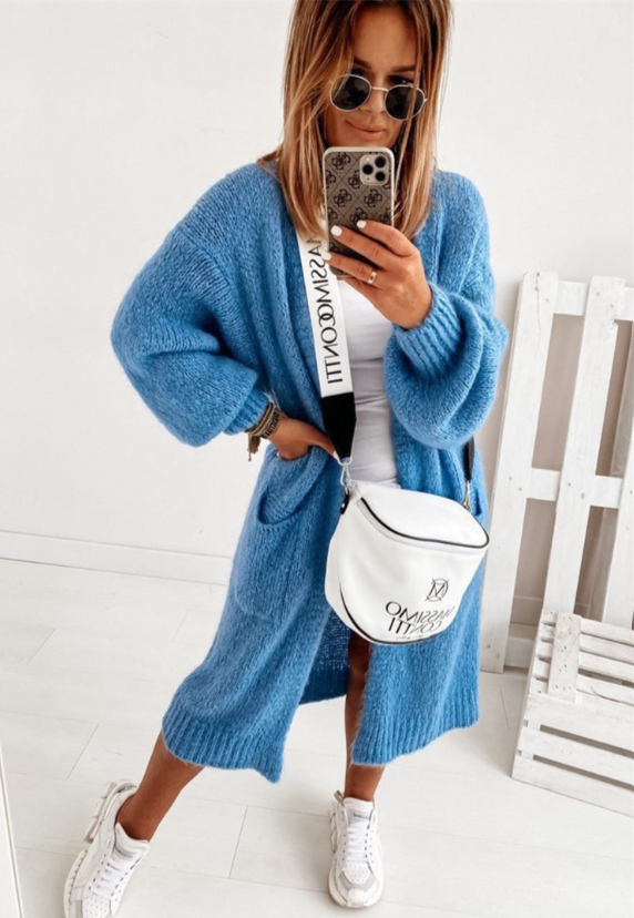Women's Stylish Long Knitted Cardigan - Cozy Outerwear