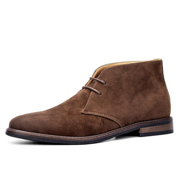Men's Lace-Up Ankle Boots - Low Heel