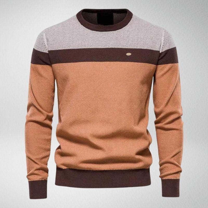 Men's Jumper - Crew Neck with Striped Design