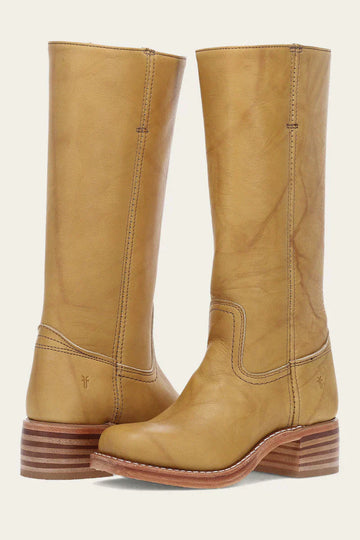 Women's Knee-High Boots - Pull-On with Low Stacked Heel