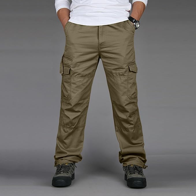 Men's Cargo Trousers - Regular Fit with Flap Pockets