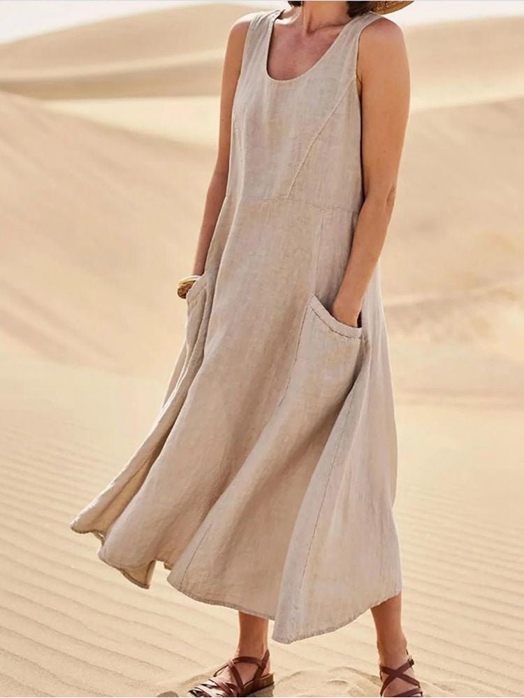 Women's Flowy Summer Midi Dress - Lightweight & Breathable