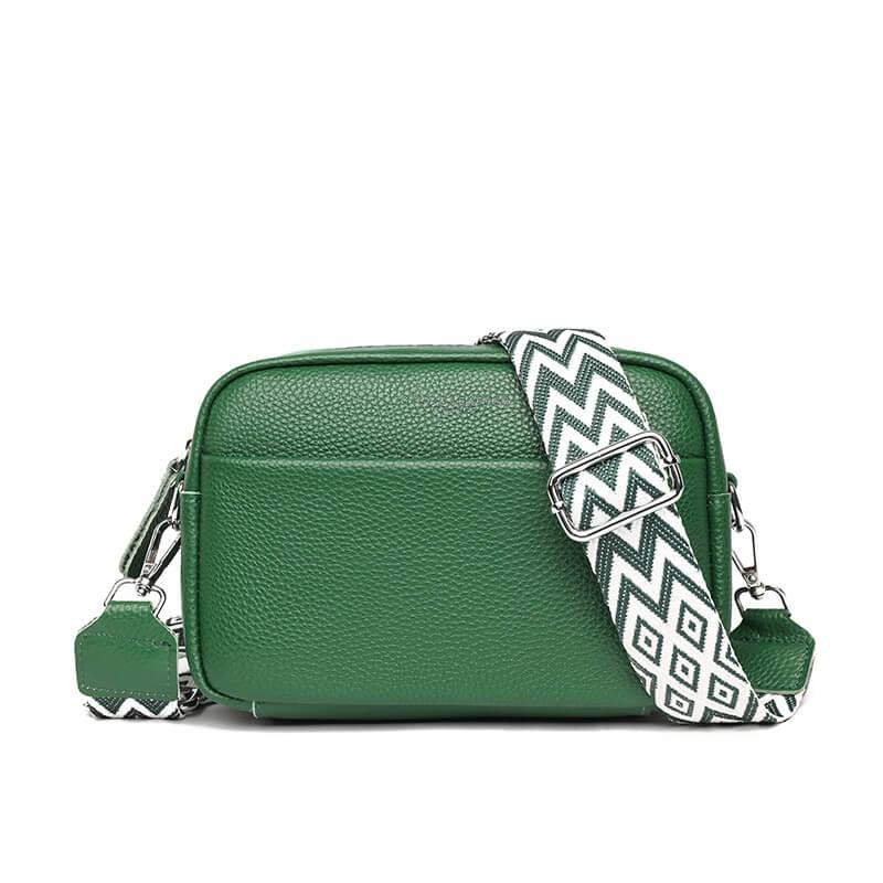 Women's Crossbody Bag - Boxy with Wide Patterned Strap