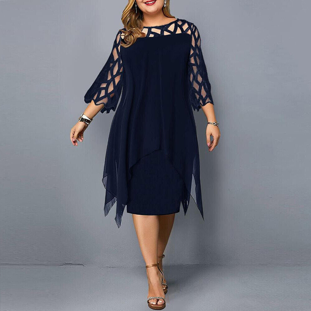Elegant Plus Size Midi Dress for Women