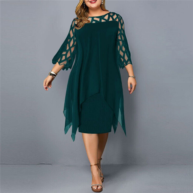 Elegant Plus Size Midi Dress for Women