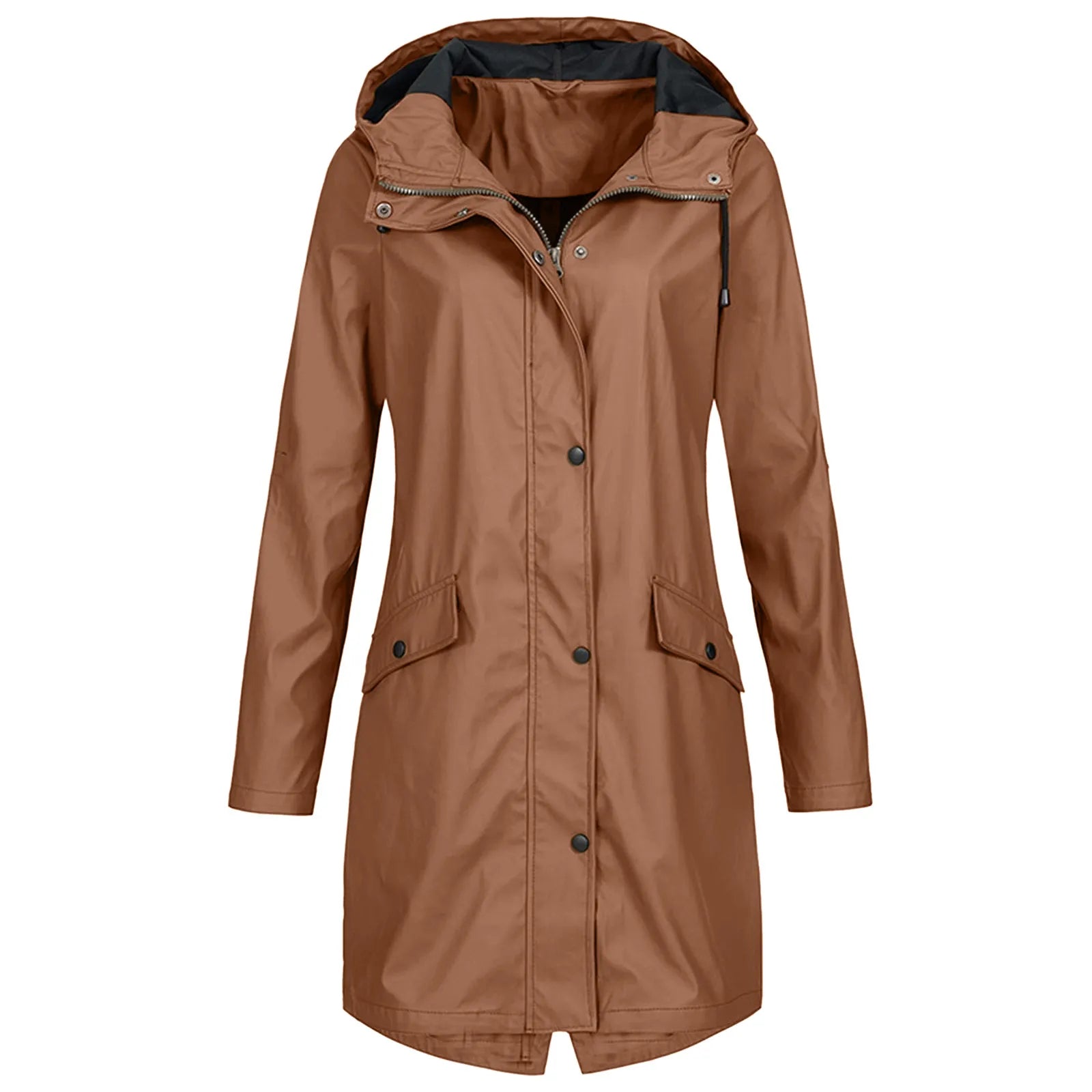 Women's Oversized Waterproof Jacket - Hooded & All-Weather Protection